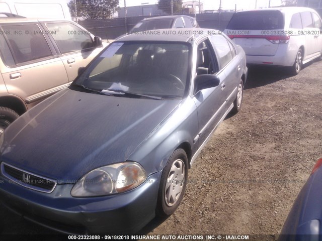 2HGEJ6677VH537348 - 1997 HONDA CIVIC LX BLUE photo 2