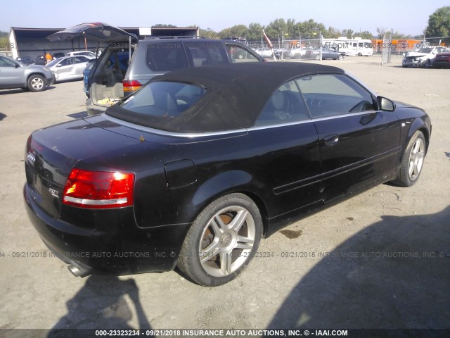 WAUDF48H98K010721 - 2008 AUDI A4 2.0T CABRIOLET QUATTRO BLACK photo 4