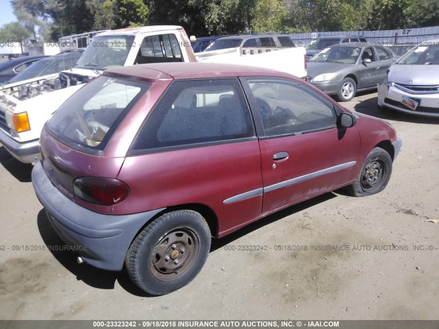 2C1MR2266S6770960 - 1995 GEO METRO LSI RED photo 4