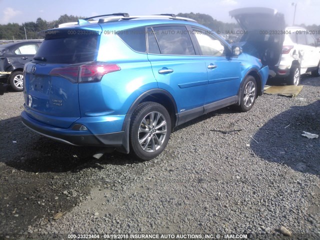 JTMDJREV6GD000790 - 2016 TOYOTA RAV4 HV LIMITED BLUE photo 4