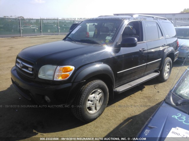 5TDBT48A82S118642 - 2002 TOYOTA SEQUOIA LIMITED BLACK photo 2