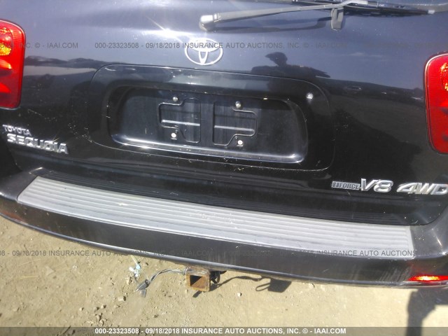 5TDBT48A82S118642 - 2002 TOYOTA SEQUOIA LIMITED BLACK photo 6