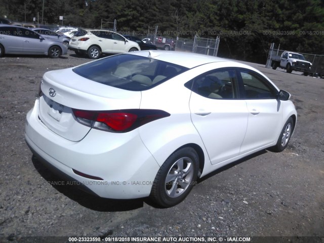 5NPDH4AE4EH489864 - 2014 HYUNDAI ELANTRA SE/SPORT/LIMITED WHITE photo 4