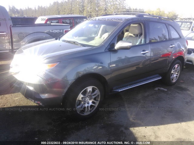 2HNYD28398H503030 - 2008 ACURA MDX TECHNOLOGY GRAY photo 2