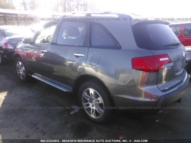 2HNYD28398H503030 - 2008 ACURA MDX TECHNOLOGY GRAY photo 3