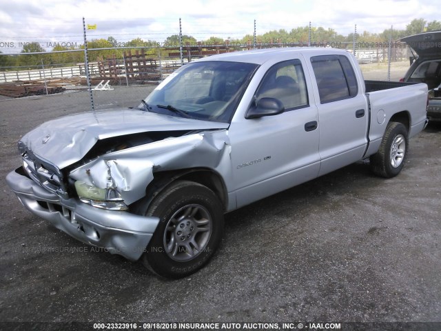 1B7HL2AN61S292548 - 2001 DODGE DAKOTA QUAD SILVER photo 2