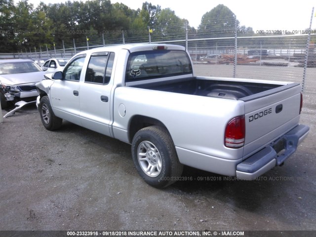 1B7HL2AN61S292548 - 2001 DODGE DAKOTA QUAD SILVER photo 3