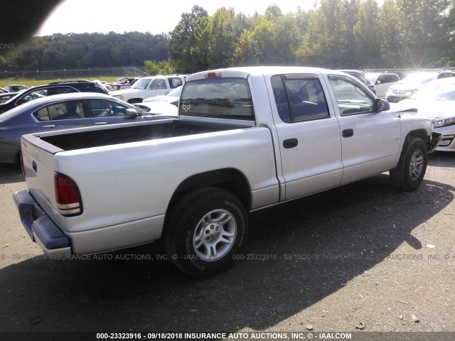 1B7HL2AN61S292548 - 2001 DODGE DAKOTA QUAD SILVER photo 4