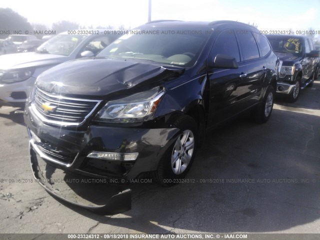 1GNKRFKD3EJ332069 - 2014 CHEVROLET TRAVERSE LS GRAY photo 2