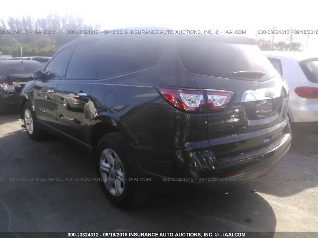 1GNKRFKD3EJ332069 - 2014 CHEVROLET TRAVERSE LS GRAY photo 3