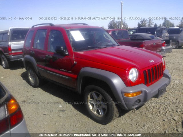 1J4GL48KX3W700400 - 2003 JEEP LIBERTY SPORT/FREEDOM RED photo 1