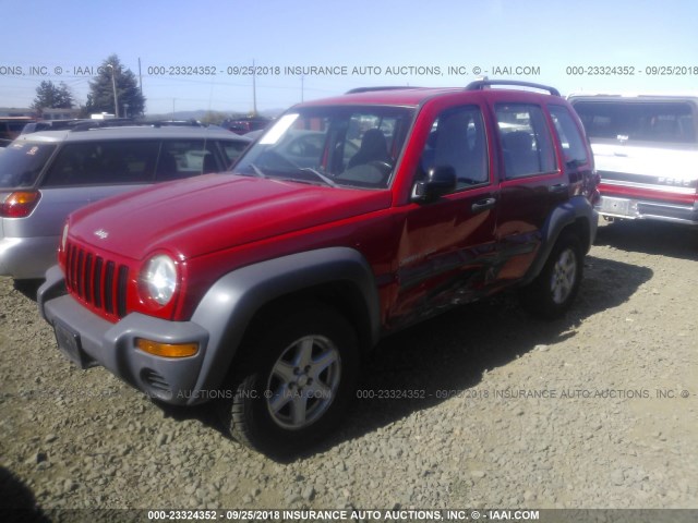 1J4GL48KX3W700400 - 2003 JEEP LIBERTY SPORT/FREEDOM RED photo 2