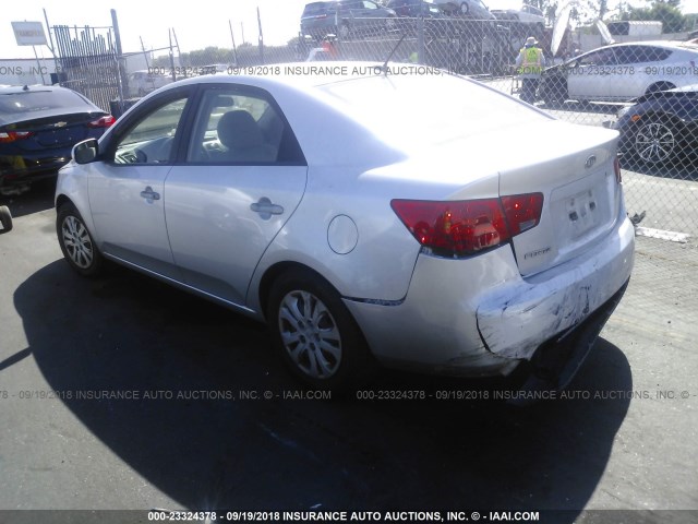 KNAFT4A28A5238110 - 2010 KIA FORTE LX SILVER photo 3