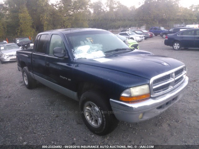 1B7HL2AN21S242097 - 2001 DODGE DAKOTA QUAD BLUE photo 1