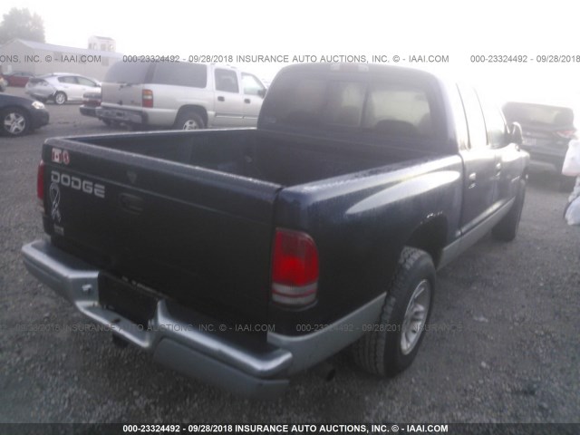 1B7HL2AN21S242097 - 2001 DODGE DAKOTA QUAD BLUE photo 4