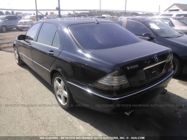 WDBNG76J23A367599 - 2003 MERCEDES-BENZ S 600 BLACK photo 3