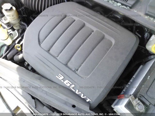 2C4RDGCG3CR310232 - 2012 DODGE GRAND CARAVAN SXT SILVER photo 10