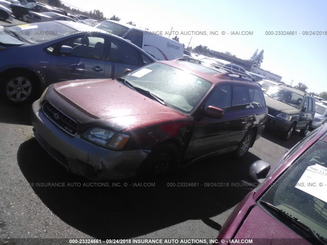 4S3BH896237645025 - 2003 SUBARU LEGACY OUTBACK H6 3.0 VDC MAROON photo 2