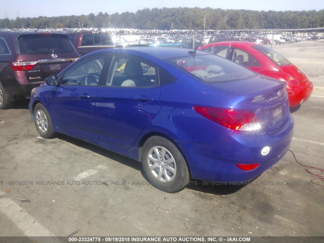 KMHCT4AEXCU257777 - 2012 HYUNDAI ACCENT GLS/GS BLUE photo 3