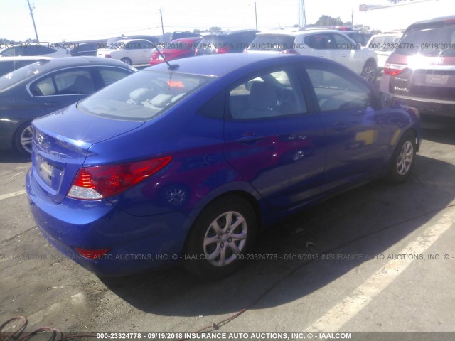 KMHCT4AEXCU257777 - 2012 HYUNDAI ACCENT GLS/GS BLUE photo 4