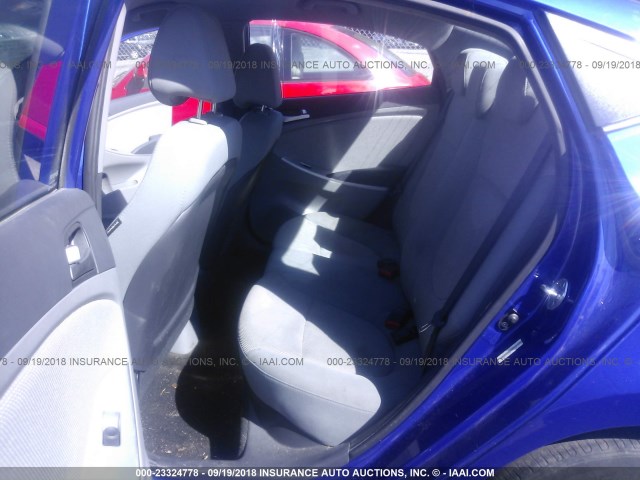 KMHCT4AEXCU257777 - 2012 HYUNDAI ACCENT GLS/GS BLUE photo 8