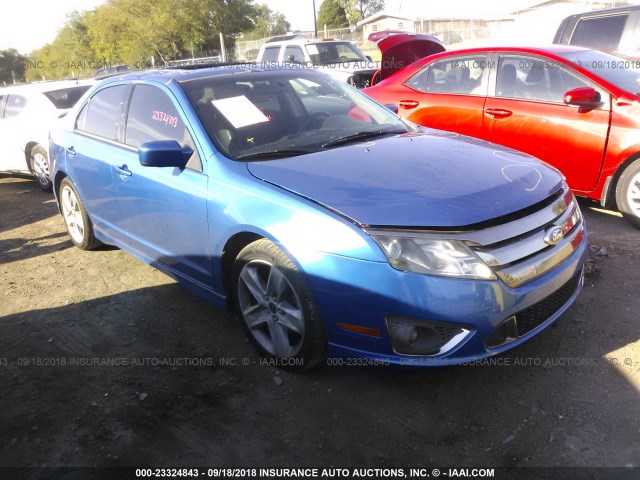 3FAHP0KC2BR234297 - 2011 FORD FUSION SPORT BLUE photo 1