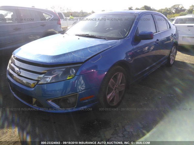 3FAHP0KC2BR234297 - 2011 FORD FUSION SPORT BLUE photo 2