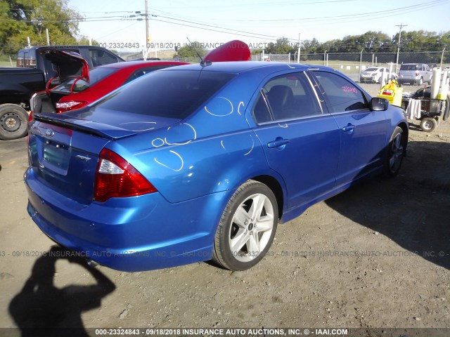 3FAHP0KC2BR234297 - 2011 FORD FUSION SPORT BLUE photo 4