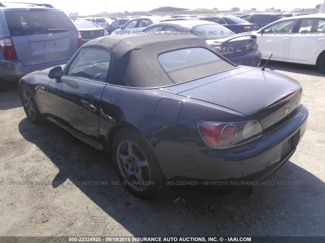 JHMAP11423T006360 - 2003 HONDA S2000 BLACK photo 3