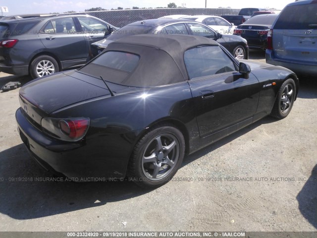 JHMAP11423T006360 - 2003 HONDA S2000 BLACK photo 4