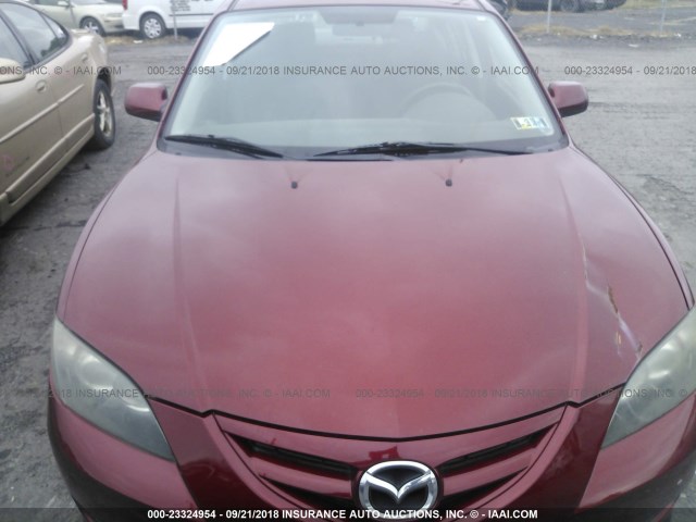 JM1BK324481144175 - 2008 MAZDA 3 S BURGUNDY photo 6