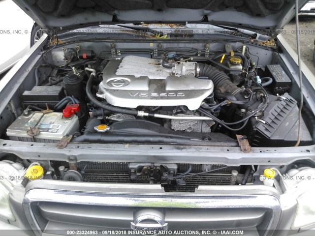 JN8DR09Y04W902848 - 2004 NISSAN PATHFINDER LE/SE GRAY photo 10