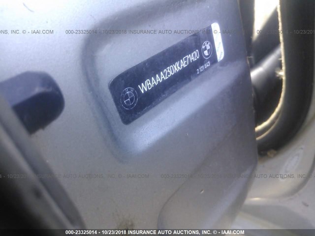 WBAAA230XKAE71420 - 1989 BMW 325 I AUTOMATIC/IS AUTOMATIC SILVER photo 9