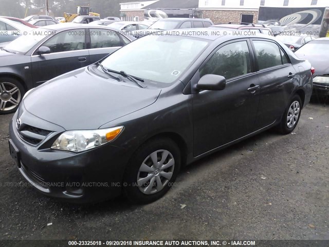 2T1BU4EEXBC720617 - 2011 TOYOTA COROLLA S/LE GRAY photo 2
