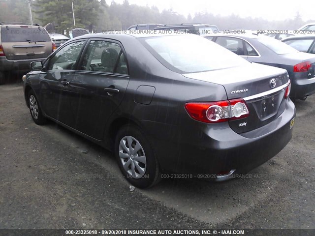 2T1BU4EEXBC720617 - 2011 TOYOTA COROLLA S/LE GRAY photo 3