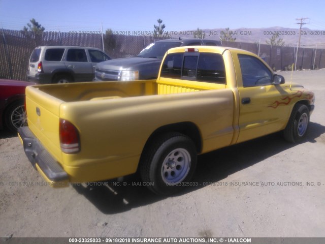 1B7FL26X8XS173247 - 1999 DODGE DAKOTA YELLOW photo 4