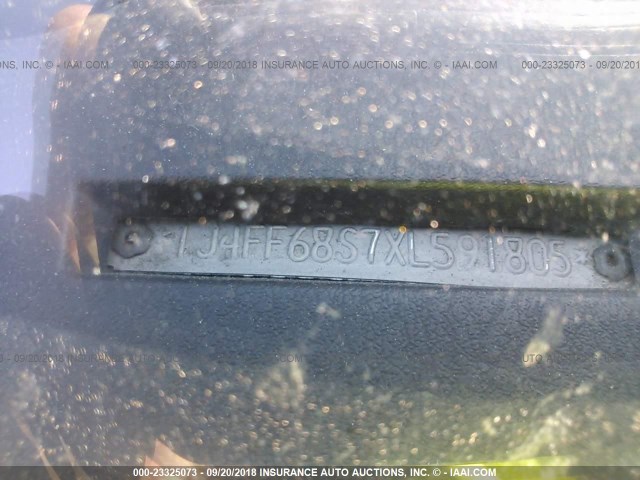 1J4FF68S7XL591805 - 1999 JEEP CHEROKEE SPORT/CLASSIC მწვანე ფოტო 9