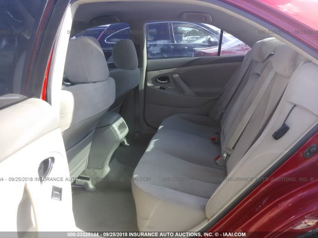 4T1BK46K28U061496 - 2008 TOYOTA CAMRY LE/XLE/SE RED photo 8