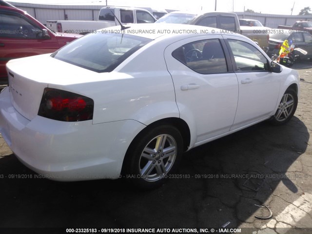 1B3BD1FB4BN573597 - 2011 DODGE AVENGER MAINSTREET WHITE photo 4