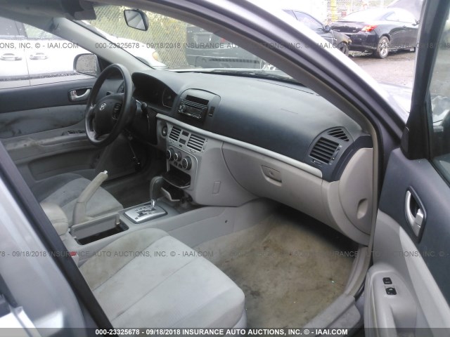 5NPET46C98H307686 - 2008 HYUNDAI SONATA GLS GRAY photo 5