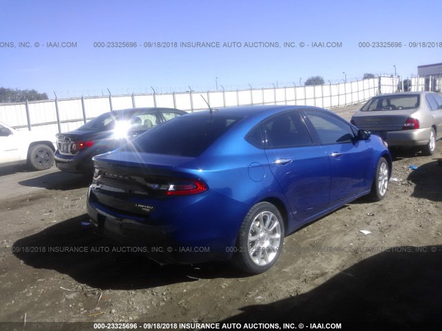 1C3CDFCH7DD188301 - 2013 DODGE DART LIMITED/R/T BLUE photo 4