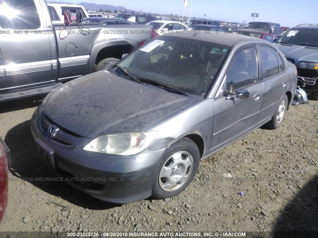 JHMES96685S001052 - 2005 HONDA CIVIC HYBRID SILVER photo 2