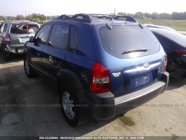 KM8JN12D46U290638 - 2006 HYUNDAI TUCSON GLS/LIMITED BLUE photo 3