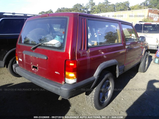 1J4FJ27S0WL238717 - 1998 JEEP CHEROKEE SE RED photo 4