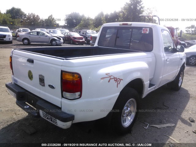 1FTYR10X5XPA85124 - 1999 FORD RANGER WHITE photo 4