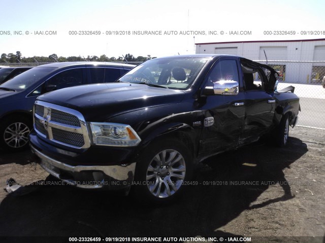 1C6RR6PT0ES278397 - 2014 RAM 1500 LONGHORN BLACK photo 2