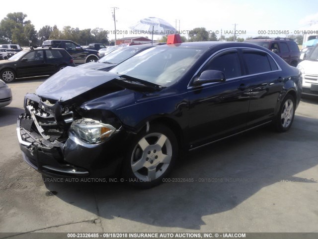 1G1ZH57B99F168923 - 2009 CHEVROLET MALIBU 1LT BLUE photo 2