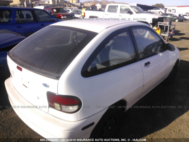 KNJLT05H8S6149482 - 1995 FORD ASPIRE WHITE photo 4