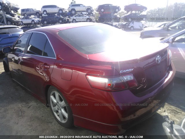 4T1BE46K87U145473 - 2007 TOYOTA CAMRY NEW GENERAT CE/LE/XLE/SE RED photo 3