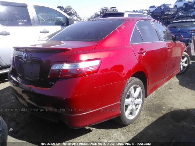 4T1BE46K87U145473 - 2007 TOYOTA CAMRY NEW GENERAT CE/LE/XLE/SE RED photo 4